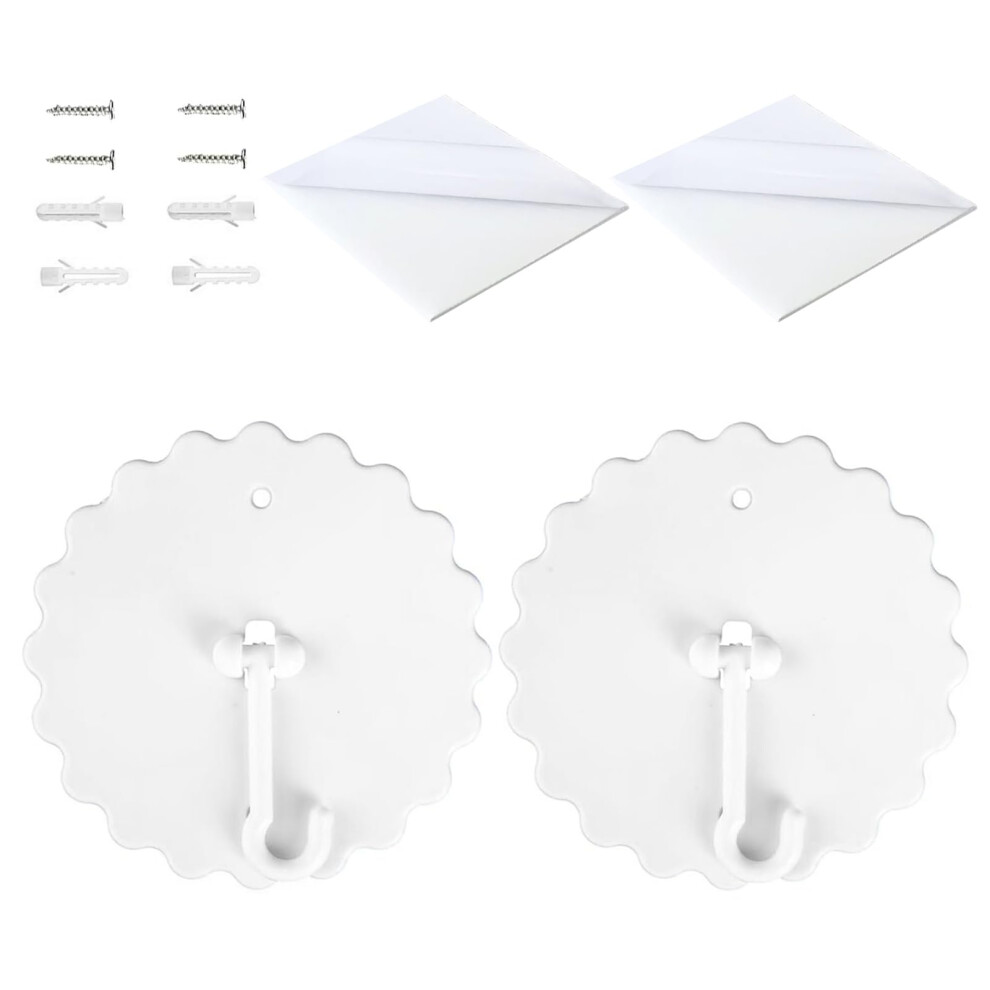 Siliget 2 Set Mosquito Net Hooks, Ceiling Hooks With Base Screws, Super Glue Dome Bed Canopy Accessories, Nail-Free For Home