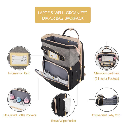 AZOOKEN Changing Bag Backpack,Large Nappy Back Pac 2