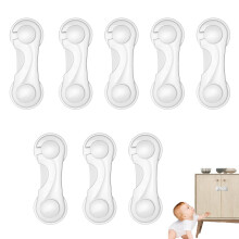8 PCS Cupboard Locks for Children, childproof Cupboard Locks, Wardrobe Locks, Child Lock for cupboards, for Kitchen Cabinets, Drawer Door, Fridge(Whi