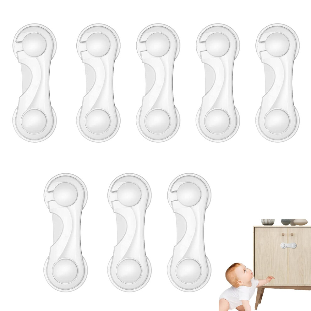Wqedvn 8 Pcs Cupboard Locks For Children, Childproof Cupb