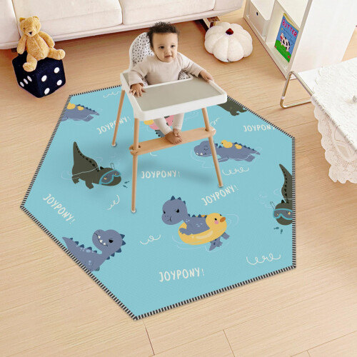 Qhydz Thick-Hexagon Dinosaur Pattern 51"x51" Water 1
