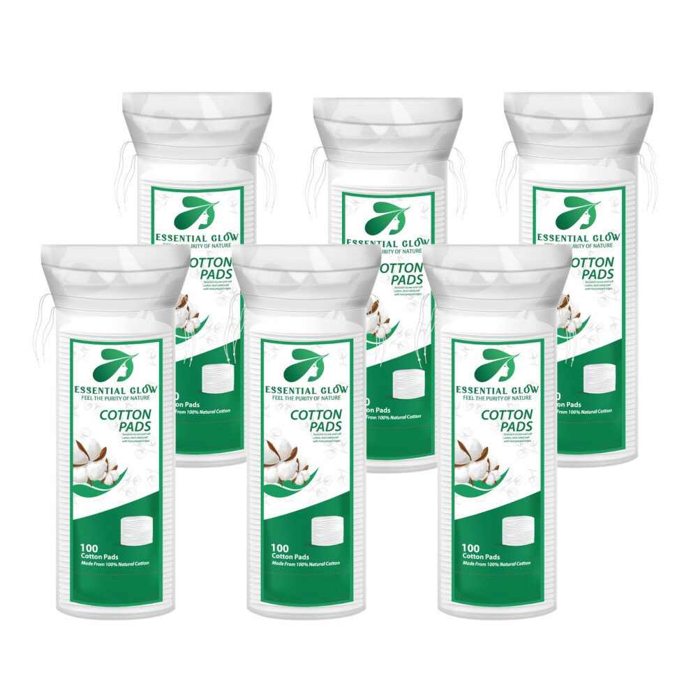 600 Premium Cotton Wool Pads, Dual- Essential Glow