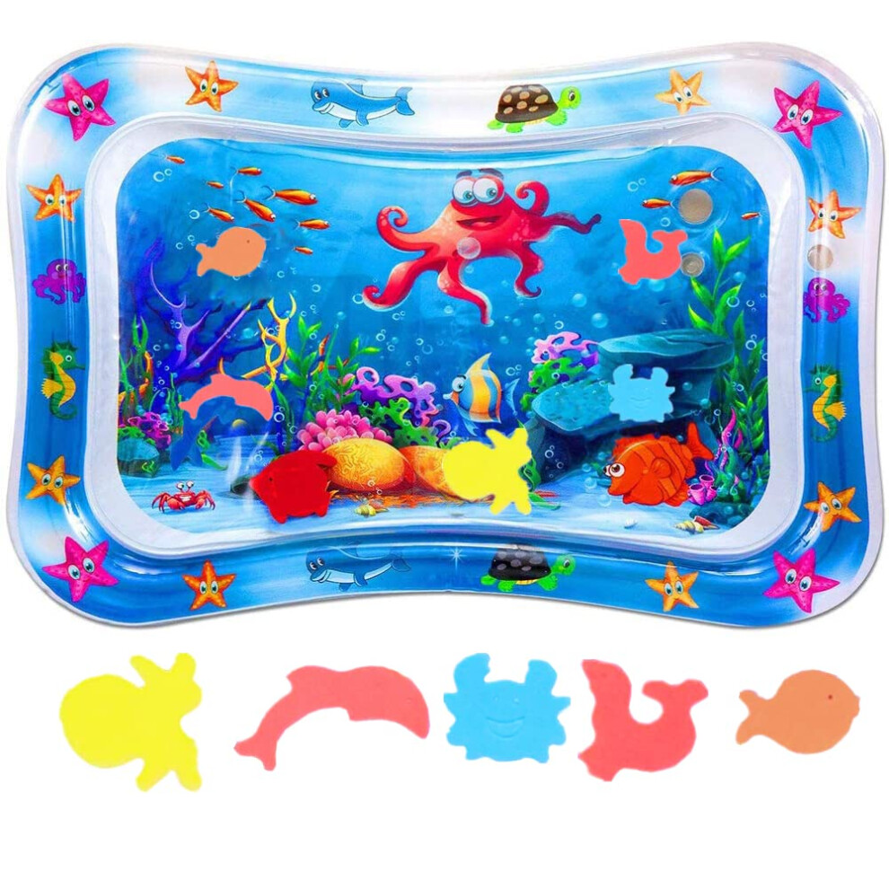 Tummy Time Mat Inflatable Water Mat Baby Playmat Sensory Toy Development Stimulation Growth Activity Play Centre For Infants & Toddlers 3 To Bababub