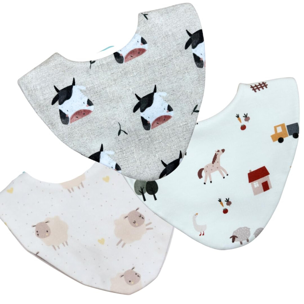 Waterproof Baby Dribble Bib, 3 Pack, 0- Bibbilyboo