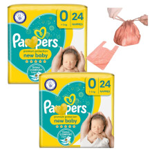 Newborn Nappies Bundle: 2 Packs Size 0 Premium Pro