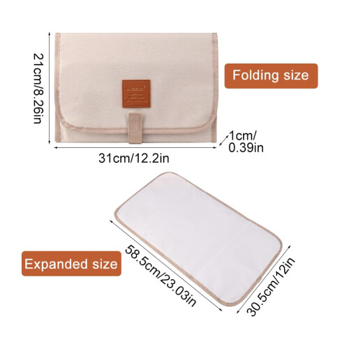 Portable Baby Changing Mat, Foldable Waterproof Tr 1