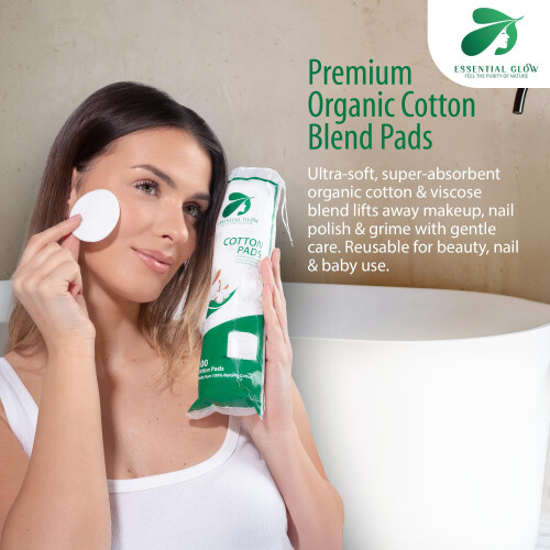 Essential Glow 600 Premium Cotton Wool Pads, Dual- 1