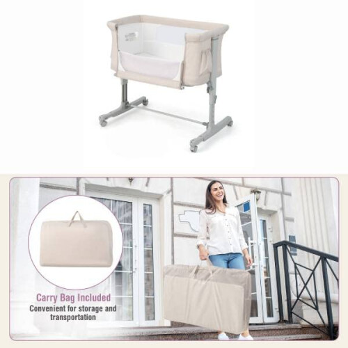 Maxmass 3 In 1 Bedside Crib, Co-Sleeping Baby Cot 1