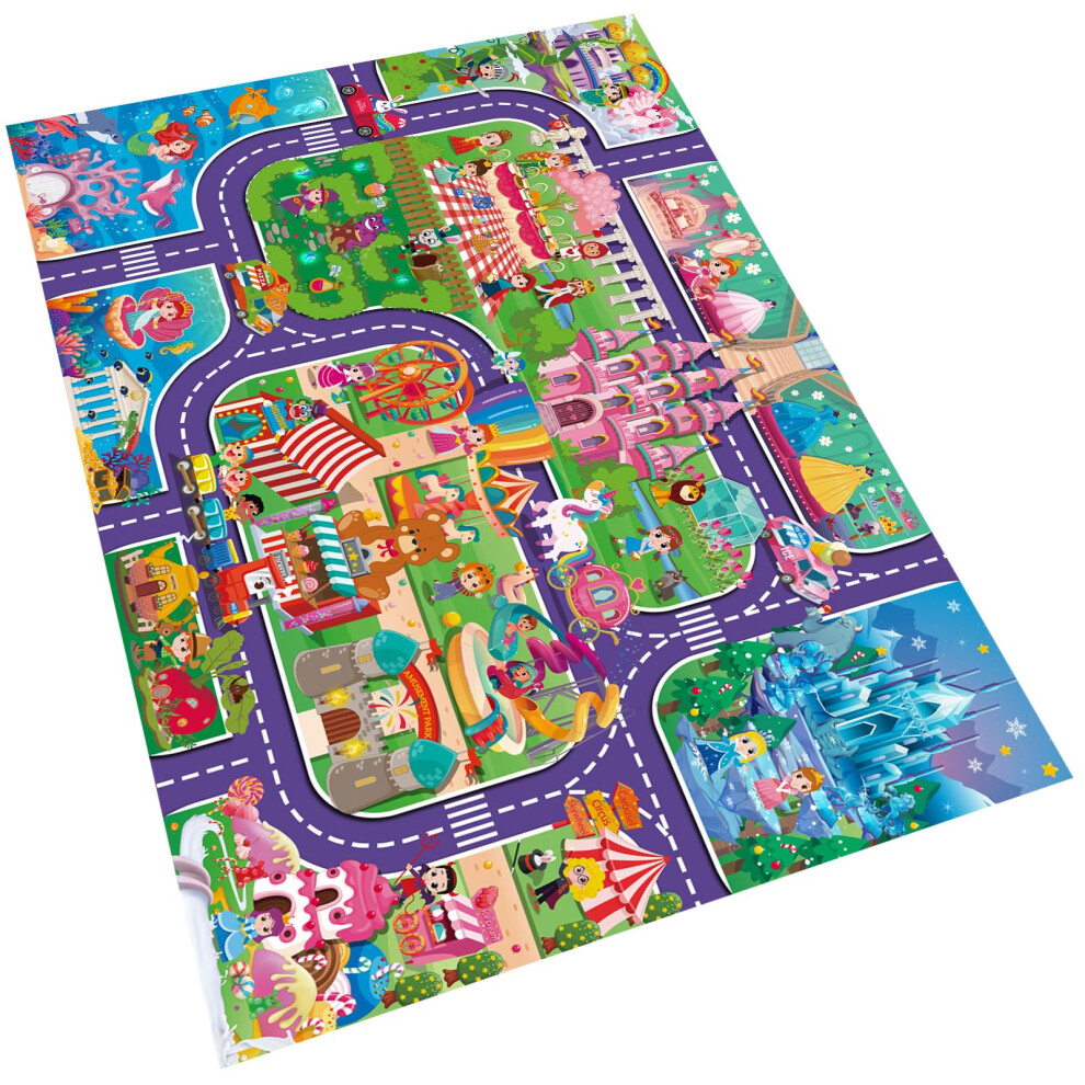 Kids Dream Mat Fairy Tale Toy Activity Playmat, Parent-Child Interaction Game Car Play Mat Traffic Map Road Rug For Children, Ideal Children's Oriate