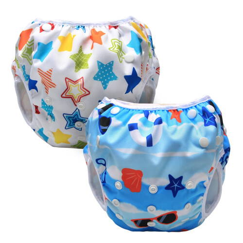 Luxja Swimming Nappy Reusable (Pack of 2), Adjusta