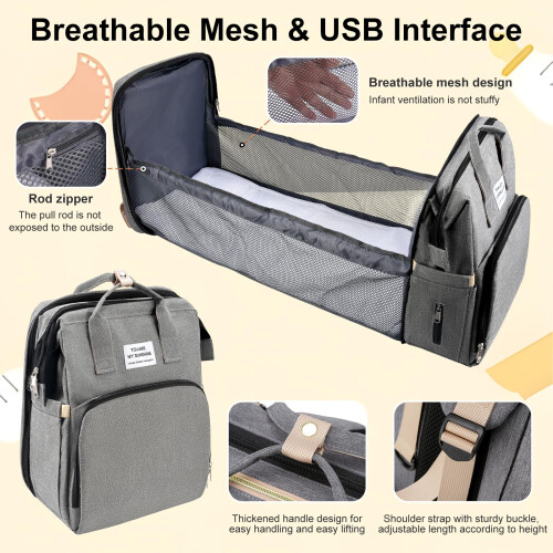 Baby Changing Bag Backpack, Portable Nappy Changin 2
