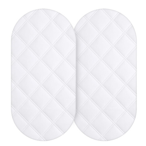 SNUGGLEA 2x 100% Waterproof Moses Basket Mattress