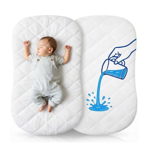 SNUGGLEA 2x 100% Waterproof Moses Basket Mattress 1