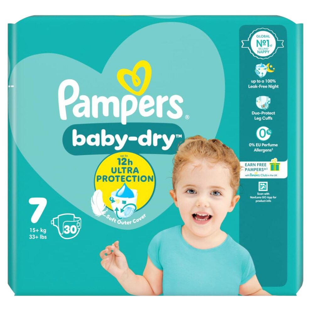 Baby Dry Nappies, Size 7, 17 Plus Kg Pampers
