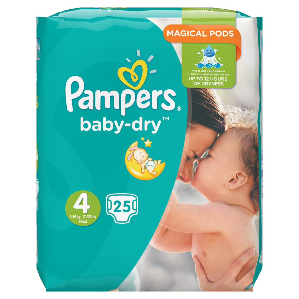 Pampers Baby-Dry Nappies Size 4 8-16 Kg, 25 Nappies