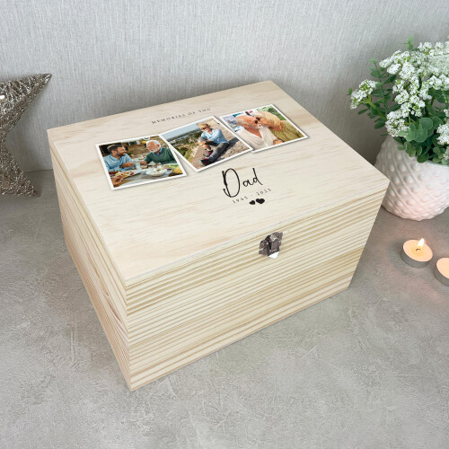 Personalised Large Wooden Memorial Photo Keepsake 1