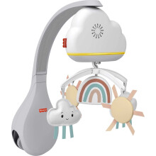 Fisher-Price Baby Toy Rainbow Showers Bassinet Mobile to Bedside Sound Machine with Music & Night Light for Newborn to Toddler Ages 0+ Months, HBP40