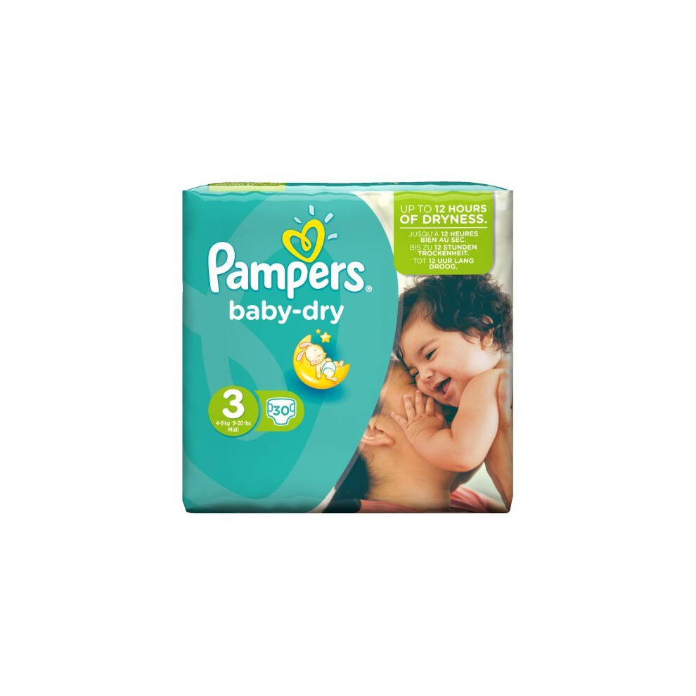 Pampers Baby-Dry Size 3 Midi, 30 Nappies