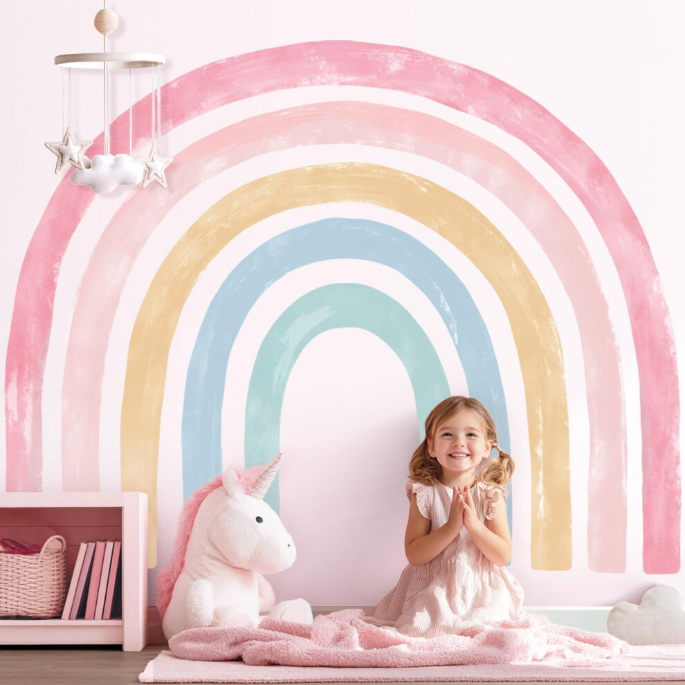 53''X 40'' Watercolor Rainbow Wall Sticke Decowall