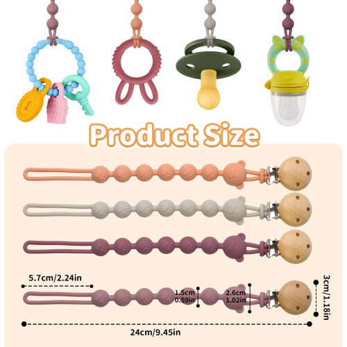 AYSYR 4 PCS Dummy Clips Portable,Pacifier Clips Si 1