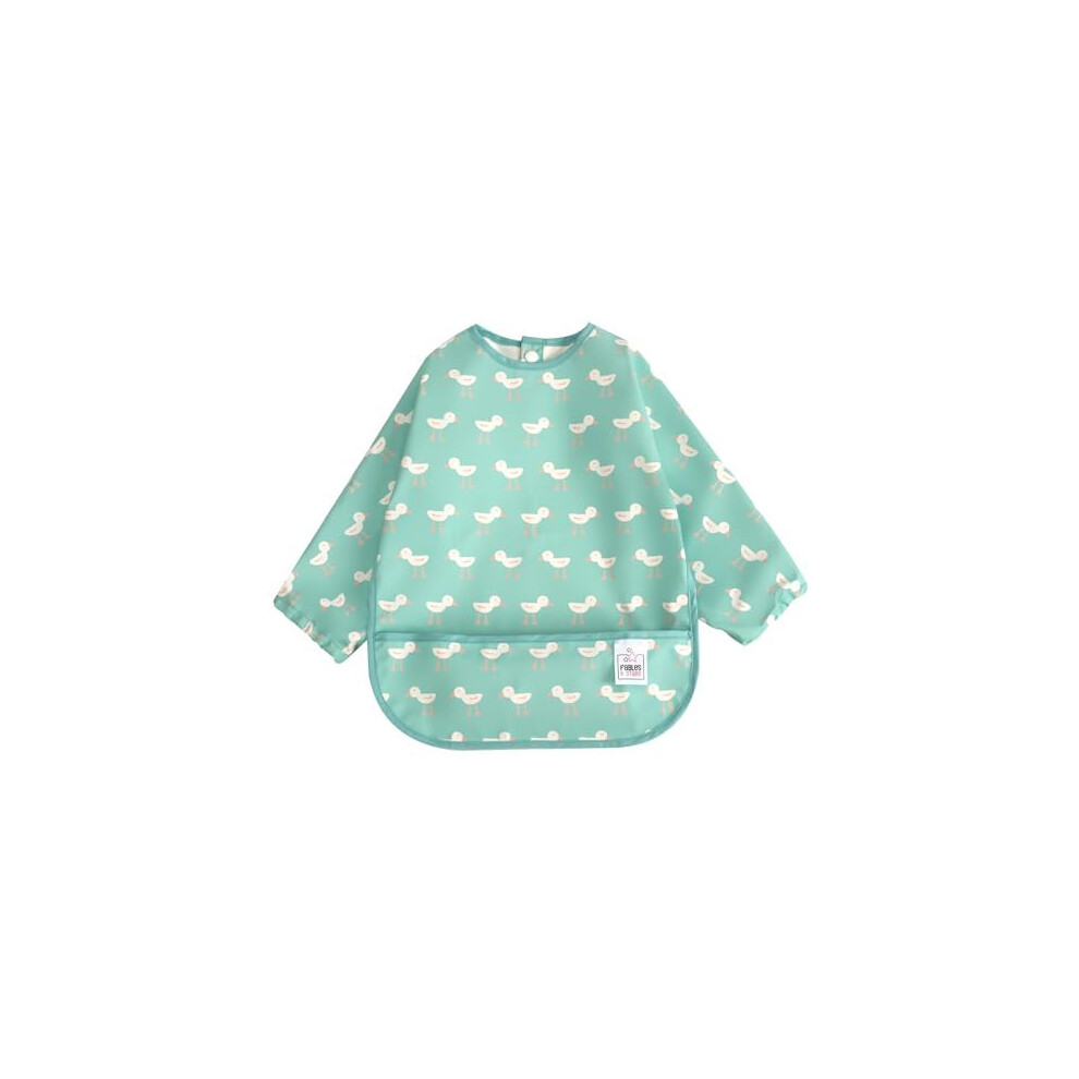 Waterproof Baby Weaning Bib With Sleeves, 6-24 Months, Easy-Clean Coverall Bibs For Feeding, Machine Washable, Breathable Fabric Fables & Stars