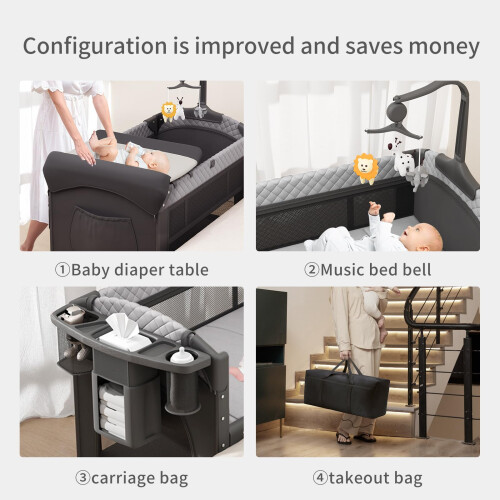 NidoDulce Portable Baby Cot – Foldable & Height Ad 2