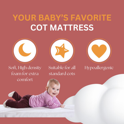 Royale Linens Cot Bed Mattress Extra Thick Nursery 1