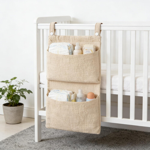 1-Pack Baby Crib Organizer, Hanging Storage Bag, D 2