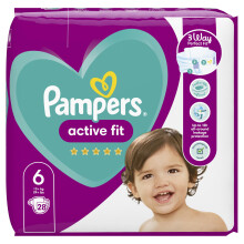 Pampers Active Fit Size 6, 28 Nappies, 13 kg+, Ess