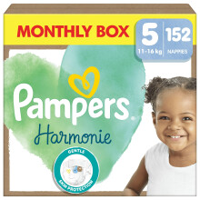 Pampers Harmonie Nappies Size 5, 152 Nappies, 11kg