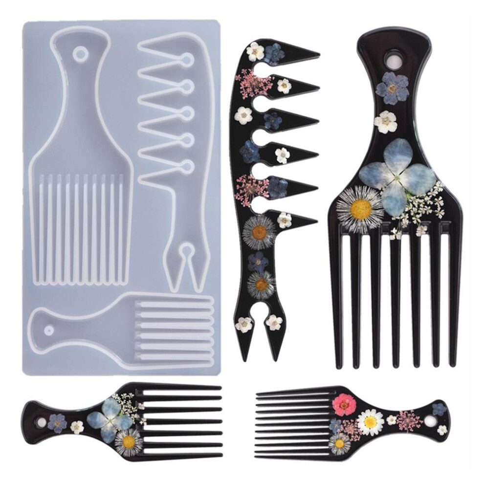 Unisex Shape Kinds Afro Hair Pick Comb Mold, Easy To Demold, Portable And Convenient, Smooth Surface For Professional Results, High Temperature Resistance