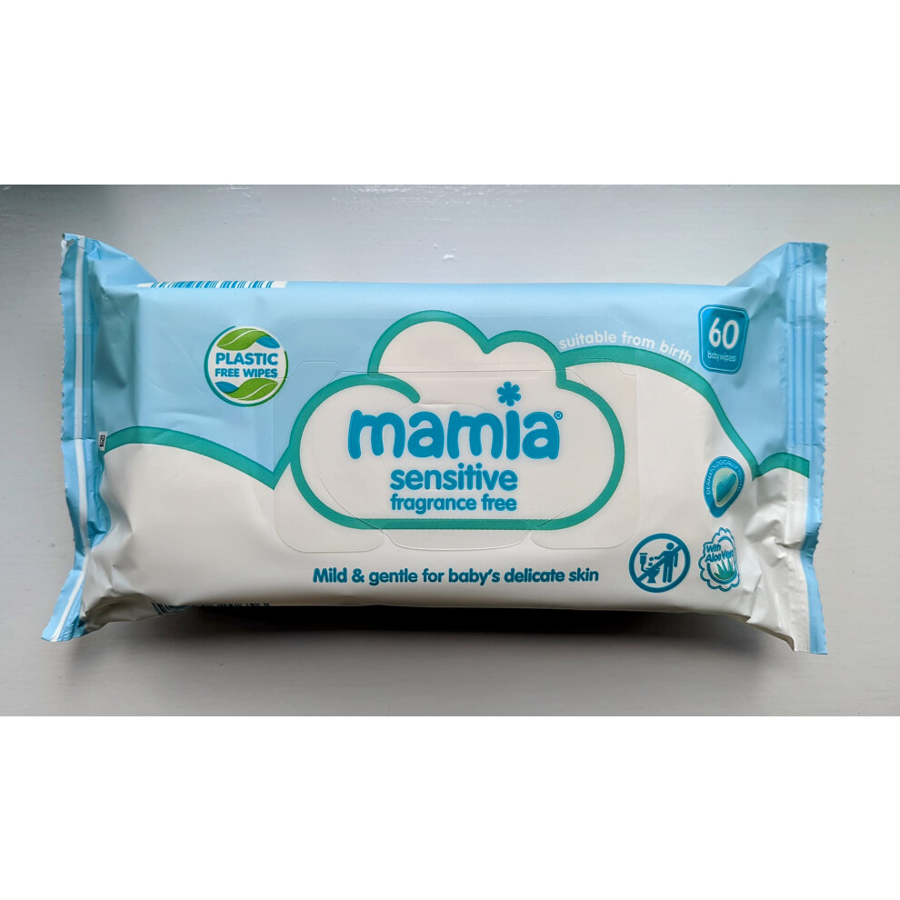 Mamia Baby Wipes - Pack Of 360 (6 X 60) Sensitive Wipes Aldi