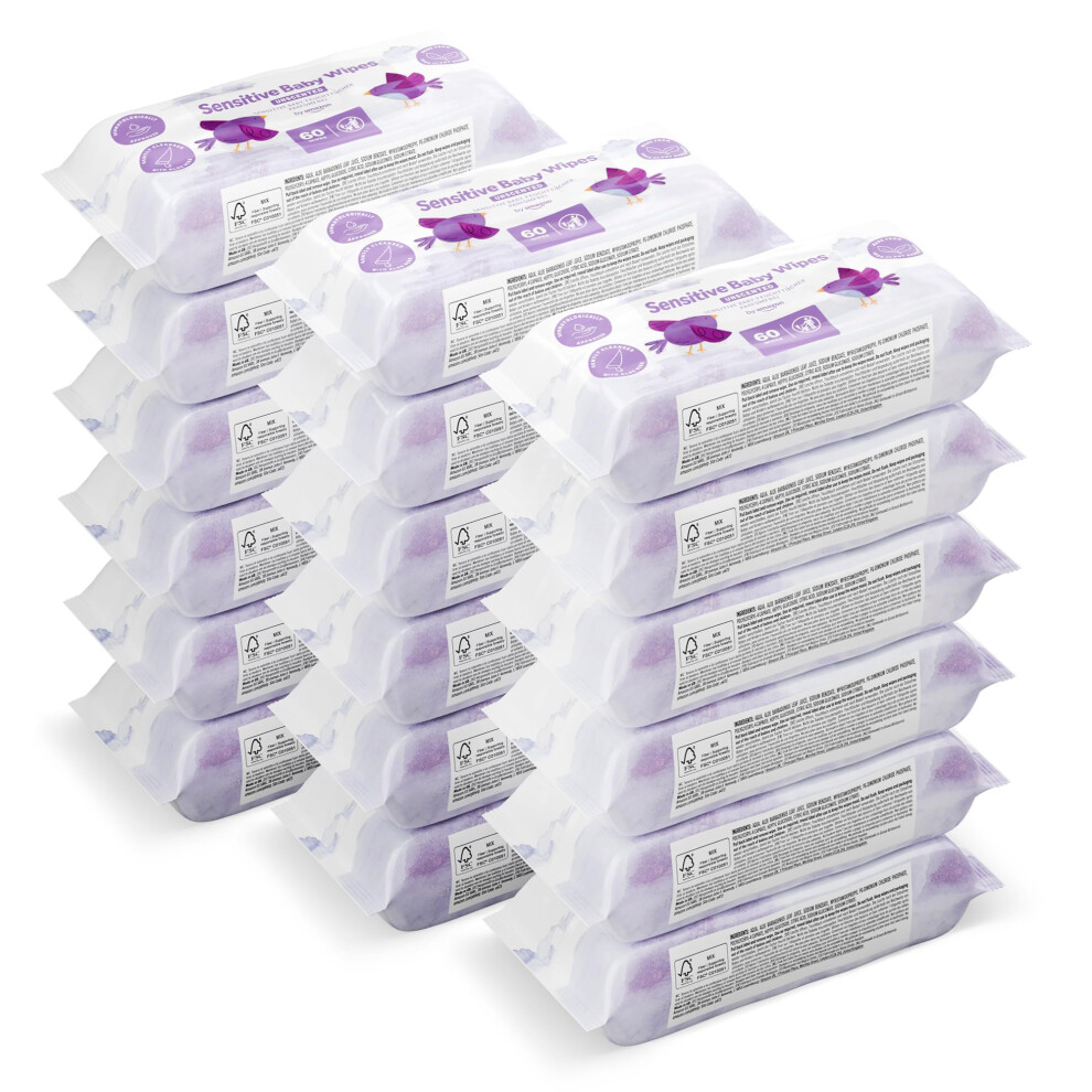 Sensitive Baby Wipes,1080 Wipes, Unscent By Amazon