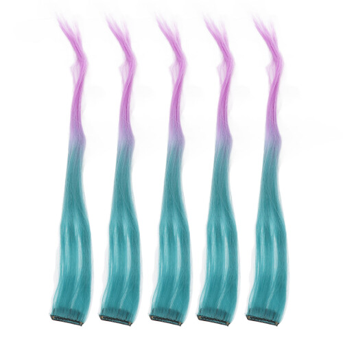 Σετ extensions μαλλιών Instant Highlight Υψηλής ποιότητας συνθετικές ίνες με πολύχρωμα κλιπ 1