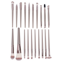 Kit de pinceaux de maquillage au design élégant, 20 pinceaux vegan et non testés sur les animaux pour une beauté éthique, manche en bois