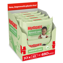 Huggies Natural Care Plastic Free Baby Wipes, Pack