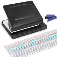 Spiral Binding Machine for Home Use, Manual Binding Machine with 10-Sheet Capacity, 30 Holes on A4, 20 Holes on A5, 26 Holes on B5, Precision Puncher