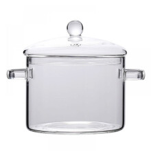 Glass Cooking Pot with Lid Heat Resistant Borosilicate Clear Saucepan for Stovetop Soup Pasta Milk, Stovetop Safe Microwave Safe Oven Safe Freezer