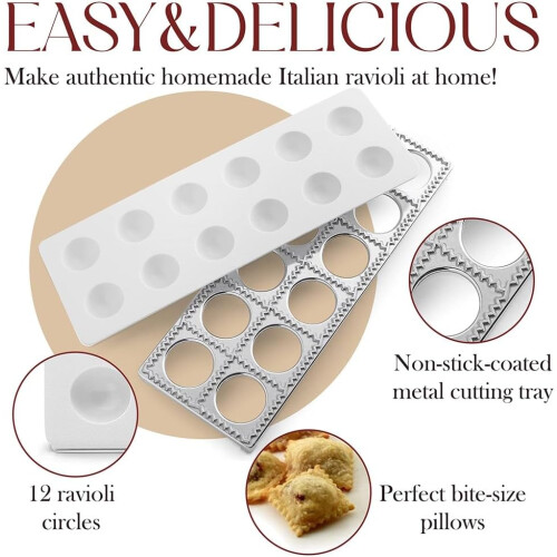 Ravioli Maker Mold and Dumpling Maker Kit for Quick Pasta Making with Easy Dough Pressing 2