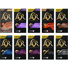 LOR Espresso Variety Pack Nespresso Compatible Coffee Pods Pack of 10 Total