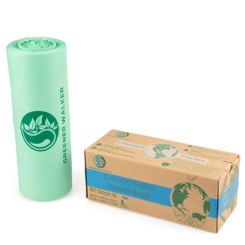 Greener Walker 6L150Bags 100 Compostable Biodegradable Bin Liners 6L10L30L 1