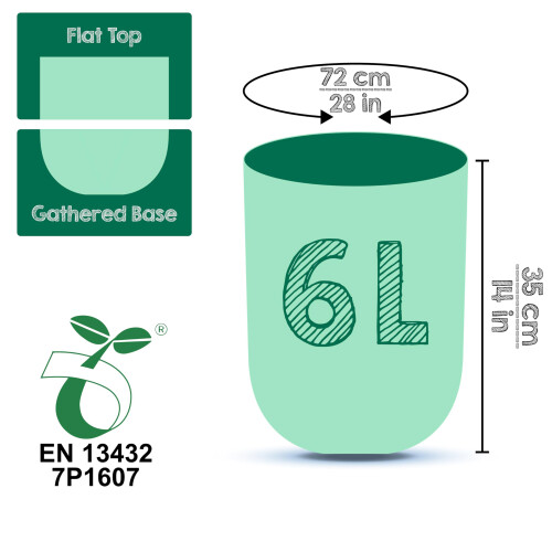 Greener Walker 6L150Bags 100 Compostable Biodegradable Bin Liners 6L10L30L 2