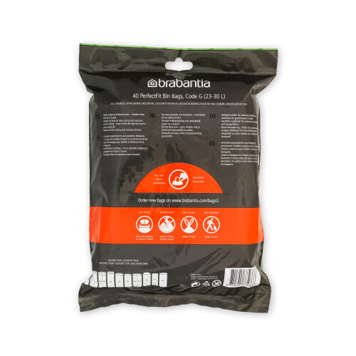 Brabantia Brabantia PerfectFit Bin Liners (Size G/23-30 Litre) Thick Plastic Tra 1