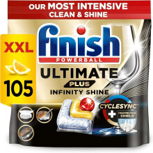 Finish Dishwasher Tablet Ultimate Plus Infinity Shine 105 Detergent Tablets