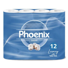 12 Roll Phoenix Soft Supreme Luxury Quilted 3 Ply NonFragranced Toilet Roll