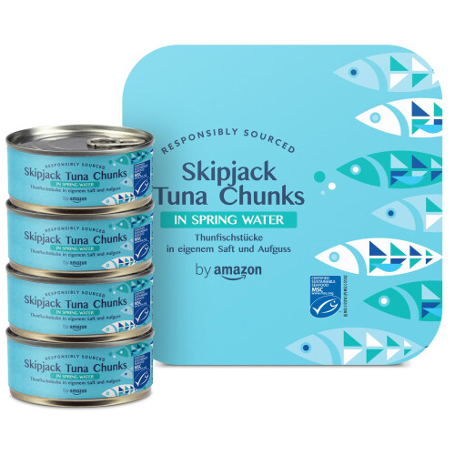 by Amazon MSC Skipjack Tuna Chunks in Spring Water 4x145g