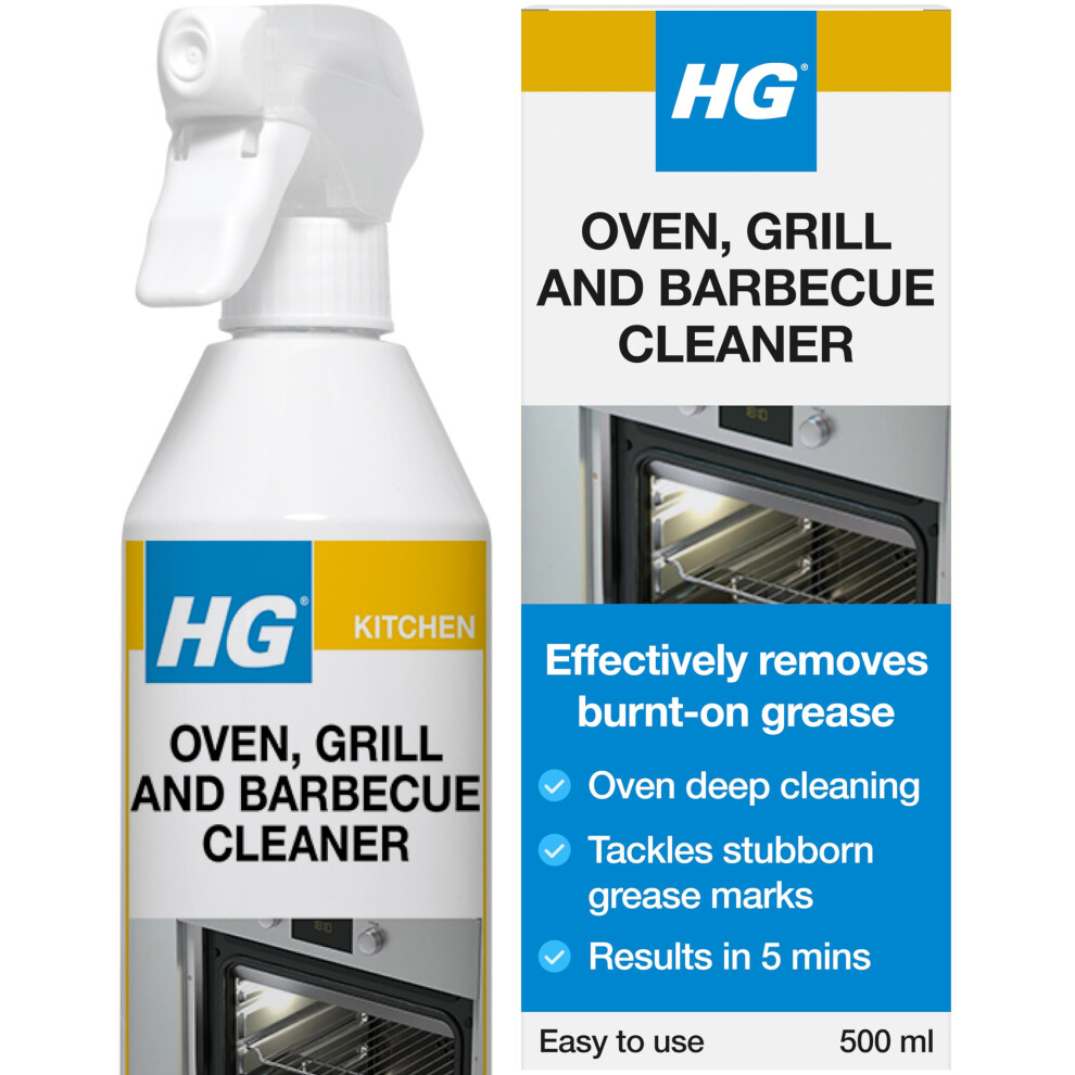 Hg Oven Grill Bbq Cleaner Spray Removes Bakedon Food Grease – 500Ml