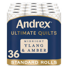Andrex Ultimate Quilts Toilet Tissue 36 Rolls with Midnight Ylang Amber Fr
