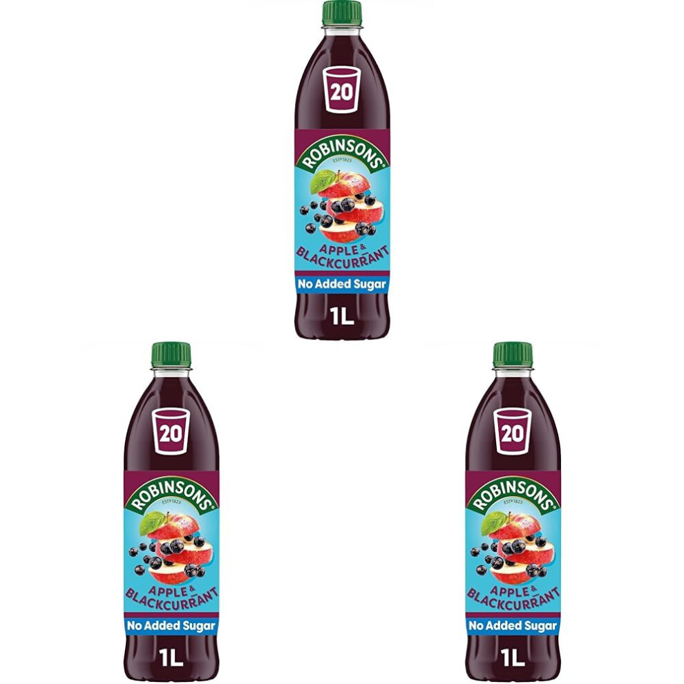Robinsons Apple and Blackcurrant Squash No Added Sugar 1L Pack of 3-image-OPC-PQ6NQCC-NEW