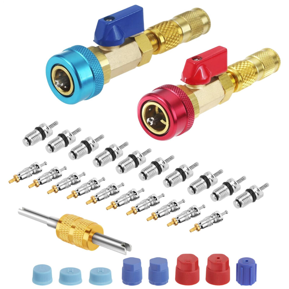 Ac Valve Core Removal Tool With Ergonomic Antislip Grip, Durable R134a Hvac Kit 9187378686034